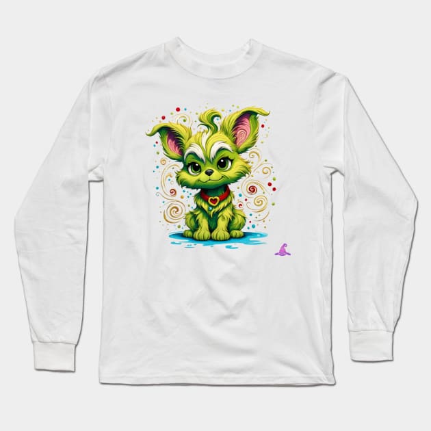 GRINCH DOG Long Sleeve T-Shirt by Morrigan Austin